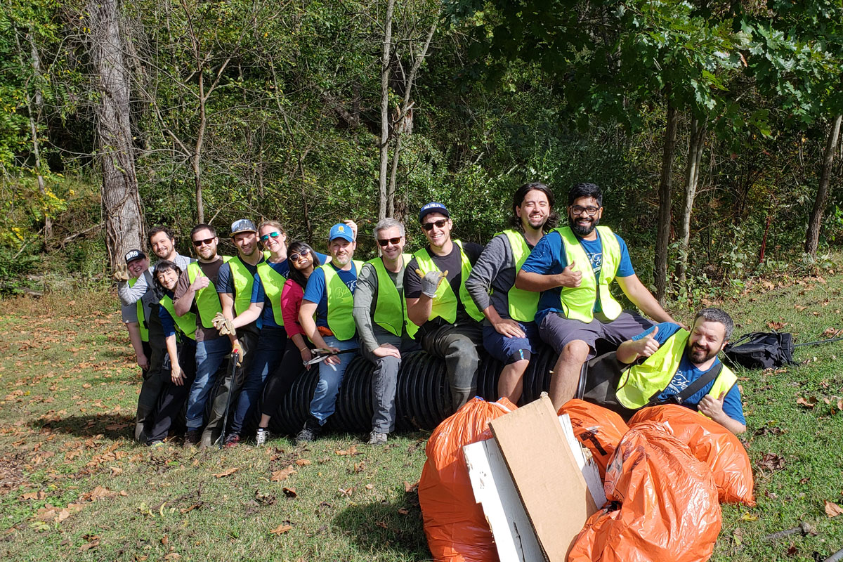 Volunteers after successful cleanup