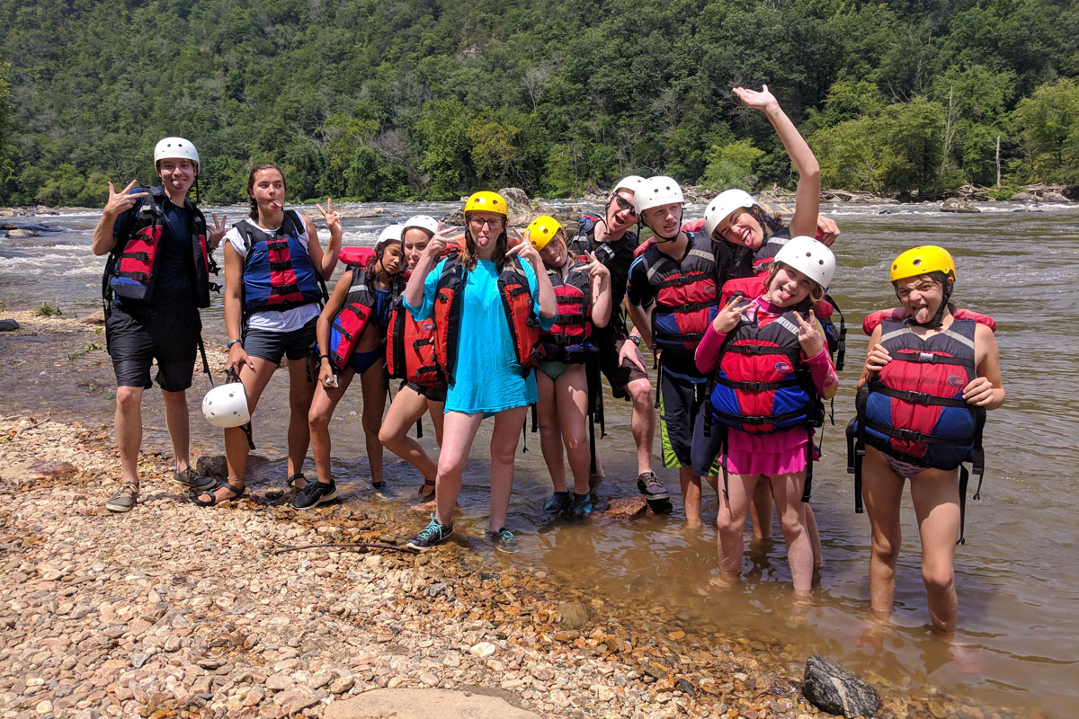 Campers after an awesome rafting trip